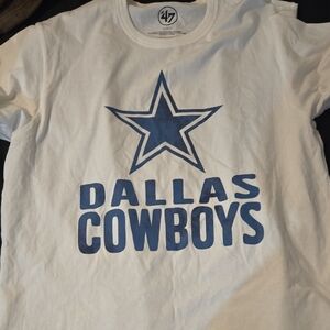 47 Brand Dallas Cowboys Kids White and Blue Tee